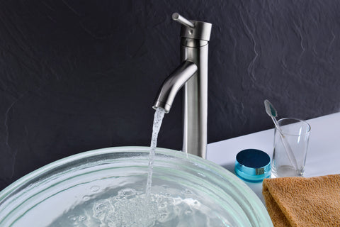 Fann Single Hole Single-Handle Vessel Bathroom Faucet in Brushed Nickel