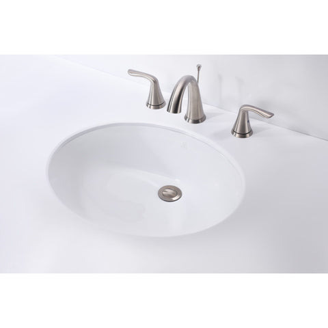 ANZZI Lanmia Series 19.5 in. Ceramic Undermount Sink Basin in White