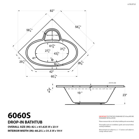 ANZZI Rana 5 ft. Acrylic Center Drain Corner Bathtub in White