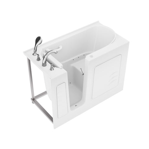 ANZZI Value Series 26 in. x 53 in. Left Drain Quick Fill Walk-In Air Tub in White