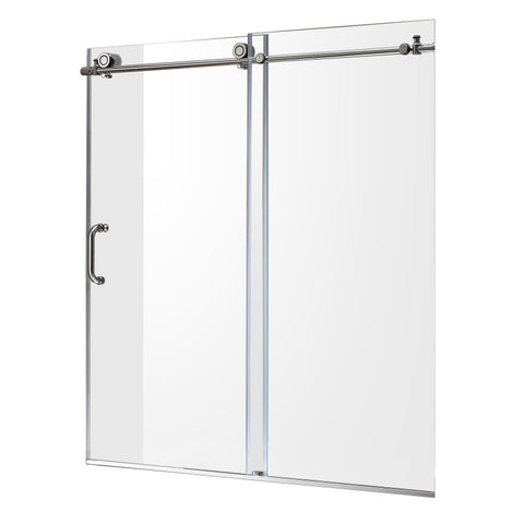 ANZZI Series 60 in. x 62 in. Frameless Sliding Tub Door in Polished Chrome