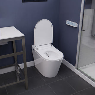 ANZZI Series 30 in. x 60 in. Left Drain Walk-In Whirlpool and Air Tub with Fast Drain in White and Smart Bidet Toilet