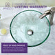 Vieno Series 17 in. Bathroom Vessel Sink with Scratch-Tough and Stain-Resistant Non-Porous Surface in Clear Floral Glass
