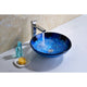 LS-AZ161 - ANZZI Stellar Series 17 in. Round Bathroom Vessel Sink with Stain-Resistant Non-Porous Surface in Blue Blaze Finish Glass