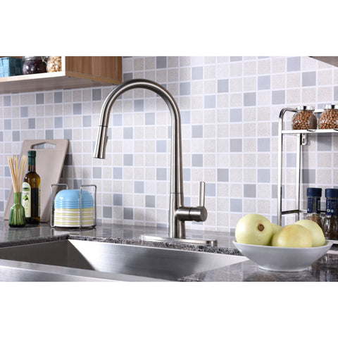 KF-AZ186BN - ANZZI Orbital Single Handle Pull-Down Sprayer Kitchen Faucet in Brushed Nickel