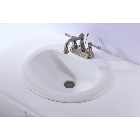 ANZZI Cadenza Series 20.5 in. Ceramic Drop In Sink Basin in White