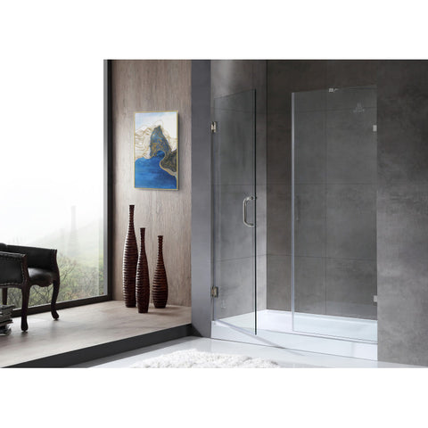 SD-AZ8073-01CH - ANZZI Makata Series 60 in. by 72 in. Frameless Hinged Alcove Shower Door in Polished Chrome with Handle