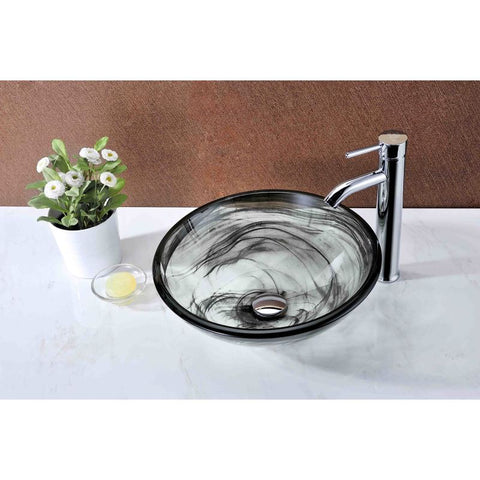 LS-AZ054 - ANZZI Mezzo Series Vessel Sink with Pop-Up Drain in Slumber Wisp