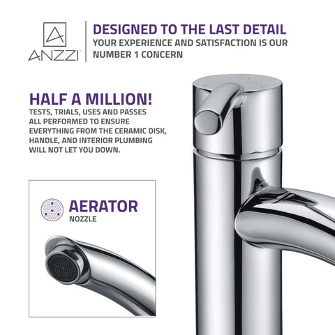 ANZZI Quartet Single Hole Single-Handle Bathroom Faucet