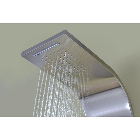 ANZZI Niagara 64 in. 2-Jetted Shower Panel with Heavy Rain Shower and Spray Wand in Brushed Steel