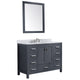 VT-MRCT0048-GY - ANZZI Chateau 48 in. W x 22 in. D Bathroom Bath Vanity Set in Gray with Carrara Marble Top with White Sink