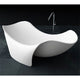 ANZZI Cielo 6.5 ft. Solid Surface Center Drain Freestanding Bathtub in Matte White