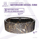 ANZZI Rhapsody Series Ceramic Vessel Sink in Neolith Marble Finish