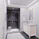 48 in. by 76 in. Frameless Sliding Shower Door in Chrome with Handle