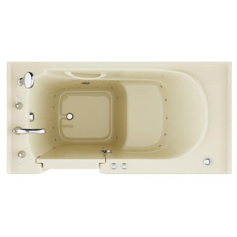 AZ3060WILBA - ANZZI Coupe Series 30 in. x 60 in. Left Drain Quick Fill Walk-In Air Tub in Biscuit