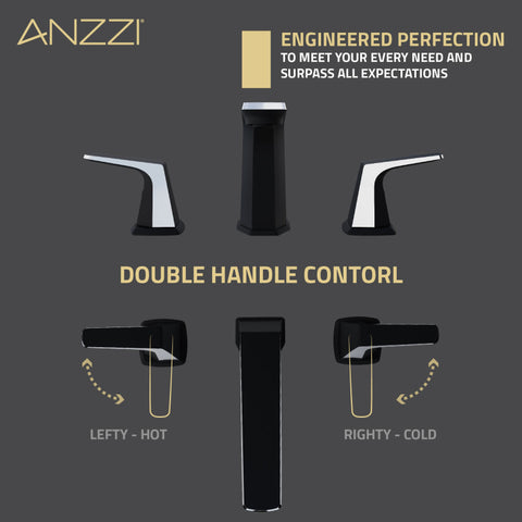 ANZZI 2-Handle 3-Hole 8 in. Widespread Bathroom Faucet With Pop-up Drain