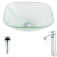 LSAZ081-095 - ANZZI Vista Series Deco-Glass Vessel Sink in Lustrous Frosted with Harmony Faucet in Polished Chrome