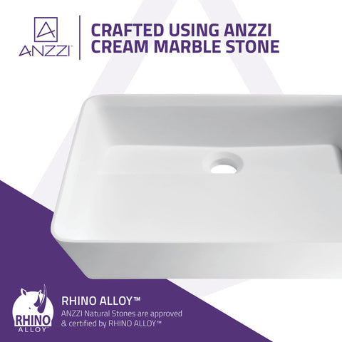 ANZZI Sharon Solid Surface Vessel Sink in Matte White