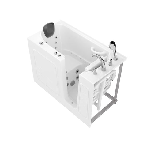 WF5326RWD - ANZZI 53 - 60 in. x 26 in. Right Drain Air and Whirlpool Jetted Walk-in Tub in White