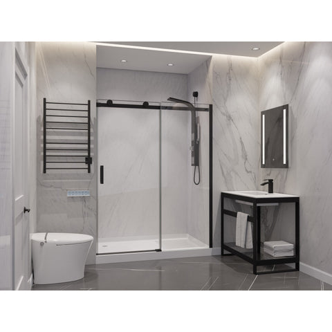 ANZZI Rhodes Series 48 in. x 76 in. Frameless Sliding Shower Door with Handle