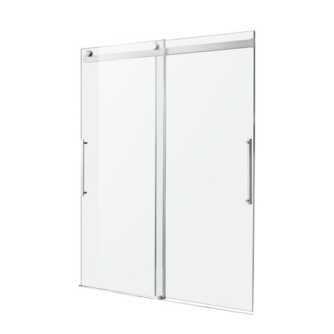 SD-FRLS05901BN - ANZZI Stellar Series 48 in. x 76 in. Frameless Sliding Shower Door with Handle in Brushed Nickel