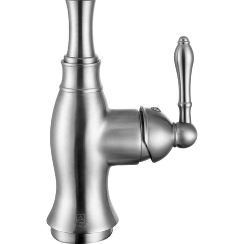 Highland Single-Handle Standard Kitchen Faucet with Side Sprayer in Brushed Nickel