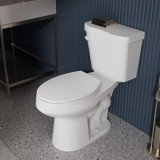 ANZZI 59 in. x 30 in. Left Drain Combination Jetted Bathtub in White with Elongated Toilet and Soft Close Lid