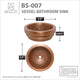 ANZZI Thessaly 17 in. Handmade Vessel Sink in Polished Antique Copper with Floral Design Interior