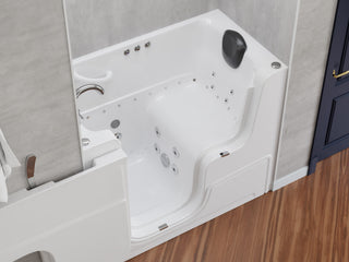 ANZZI 52 in. x 29 in. Left Drain Combination Jetted Bathtub in White with Rounded Toilet and Soft Close Lid
