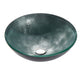 Belissima Round Glass Vessel Bathroom Sink with Stellar Grey Finish