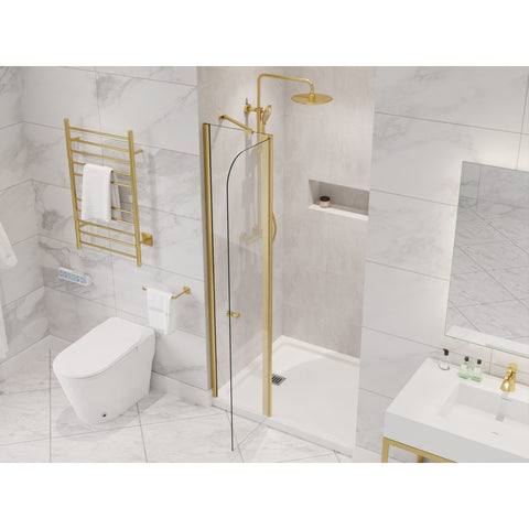 SD-AZ14-01BG - ANZZI Romance 72-in. x 33.5-in. Frameless Swinging Shower Door in Brushed Gold