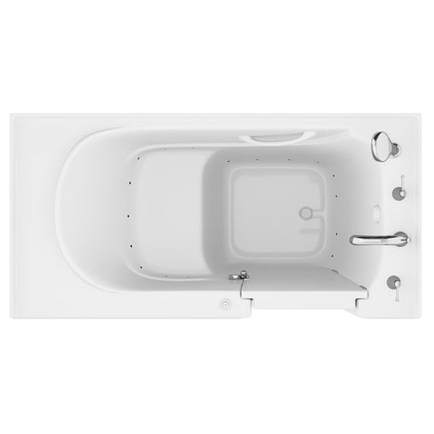 AZB3060RWA - ANZZI Value Series 30 in. x 60 in. Right Drain Quick Fill Walk-In Air Tub in White