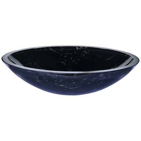 ANZZI Marbela Series Vessel Sink in Marbled Black