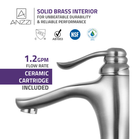 ANZZI Anfore Single Hole Single Handle Bathroom Faucet