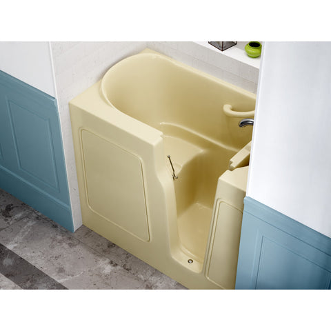 AMZ2646RBS - ANZZI 26 in. x 46 in. Right Drain Quick Fill Walk-In Soaking Tub in Biscuit