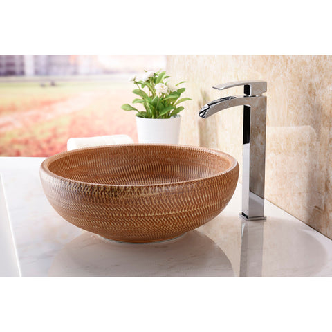 LS-AZ183 - ANZZI Earthen Series Vessel Sink in Creamy Beige