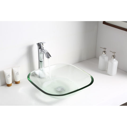 LS-AZ074 - ANZZI Cadenza Series Deco-Glass Vessel Sink in Lustrous Clear