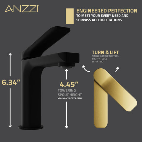 ANZZI Single Handle Single Hole Bathroom Faucet With Pop-up Drain