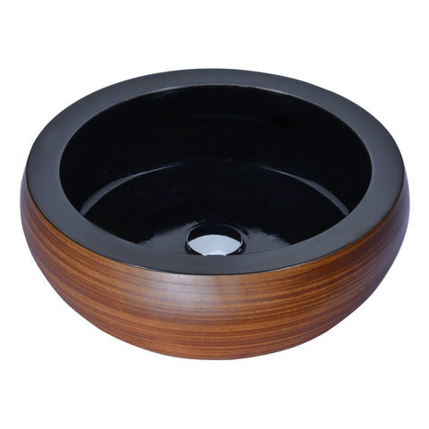 LS-AZ190 - ANZZI Regalia Series Vessel Sink in Black/Swirled Fusion