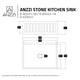 ANZZI Roine Farmhouse Reversible Glossy Solid Surface 24 in. Single Basin Kitchen Sink