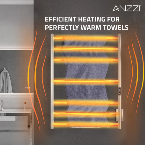 ANZZI Gown 7-Bar Stainless Steel Wall Mounted Towel Warmer