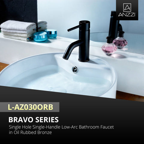 ANZZI Bravo Series Single Hole Single-Handle Low-Arc Bathroom Faucet