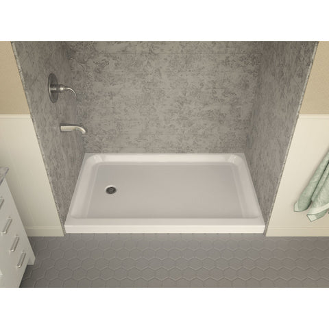 SB-AZ04LD - ANZZI Tier 36 x 60  in. Left Drain Single Threshold Shower Base in White