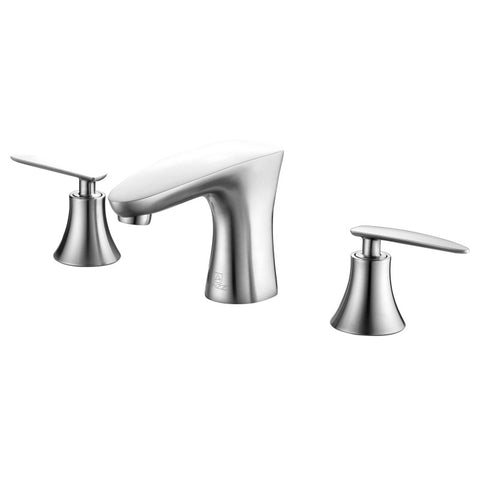 ANZZI Chord Series 8 in. Widespread 2-Handle Low-Arc Bathroom Faucet in Brushed Nickel