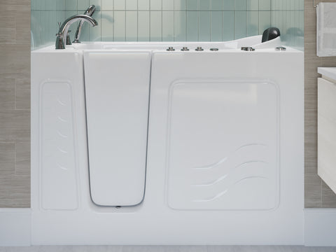 53 - 60 in. x 26 in. Left Drain Air and Whirlpool Jetted Walk-in Tub in White