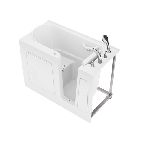 ANZZI Value Series 26 in. x 53 in. Right Drain Quick Fill Walk-In Air Tub in White