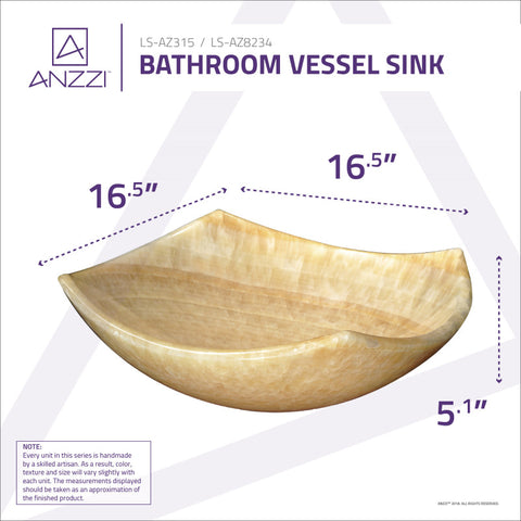 ANZZI Vespa Natural Stone Vessel Sink in Cream Jade