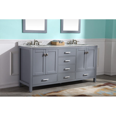 V-CHN013-72 - ANZZI Chateau 72 in. W x 36 in. H Bathroom Bath Vanity Set in Rich Gray