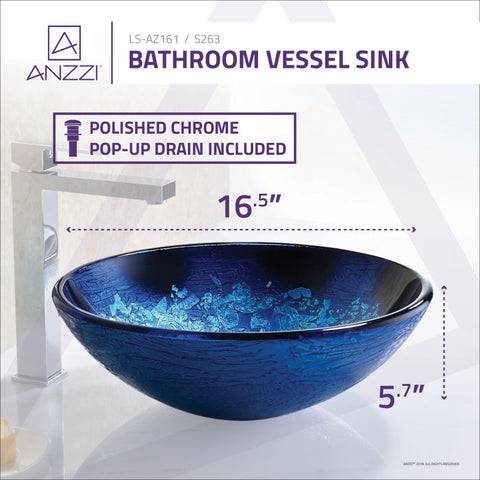 ANZZI Stellar Series Deco-Glass Vessel Sink