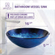 ANZZI Tara Series Deco-Glass Vessel Sink in Blue Blaze